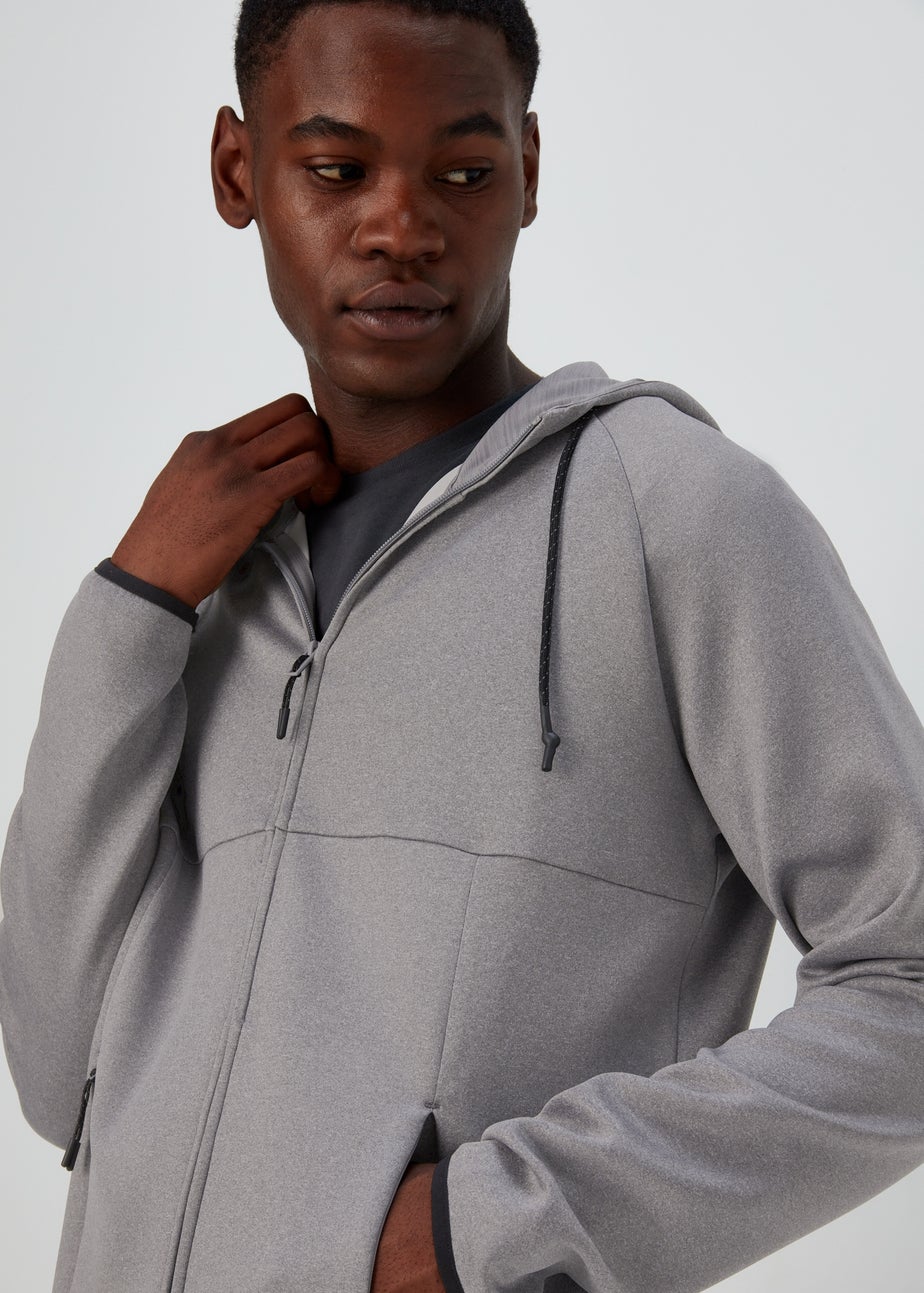 US Athletic Light Grey Bonded Zip Up Hoodie