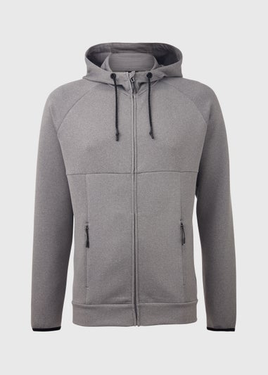US Athletic Light Grey Bonded Zip Up Hoodie