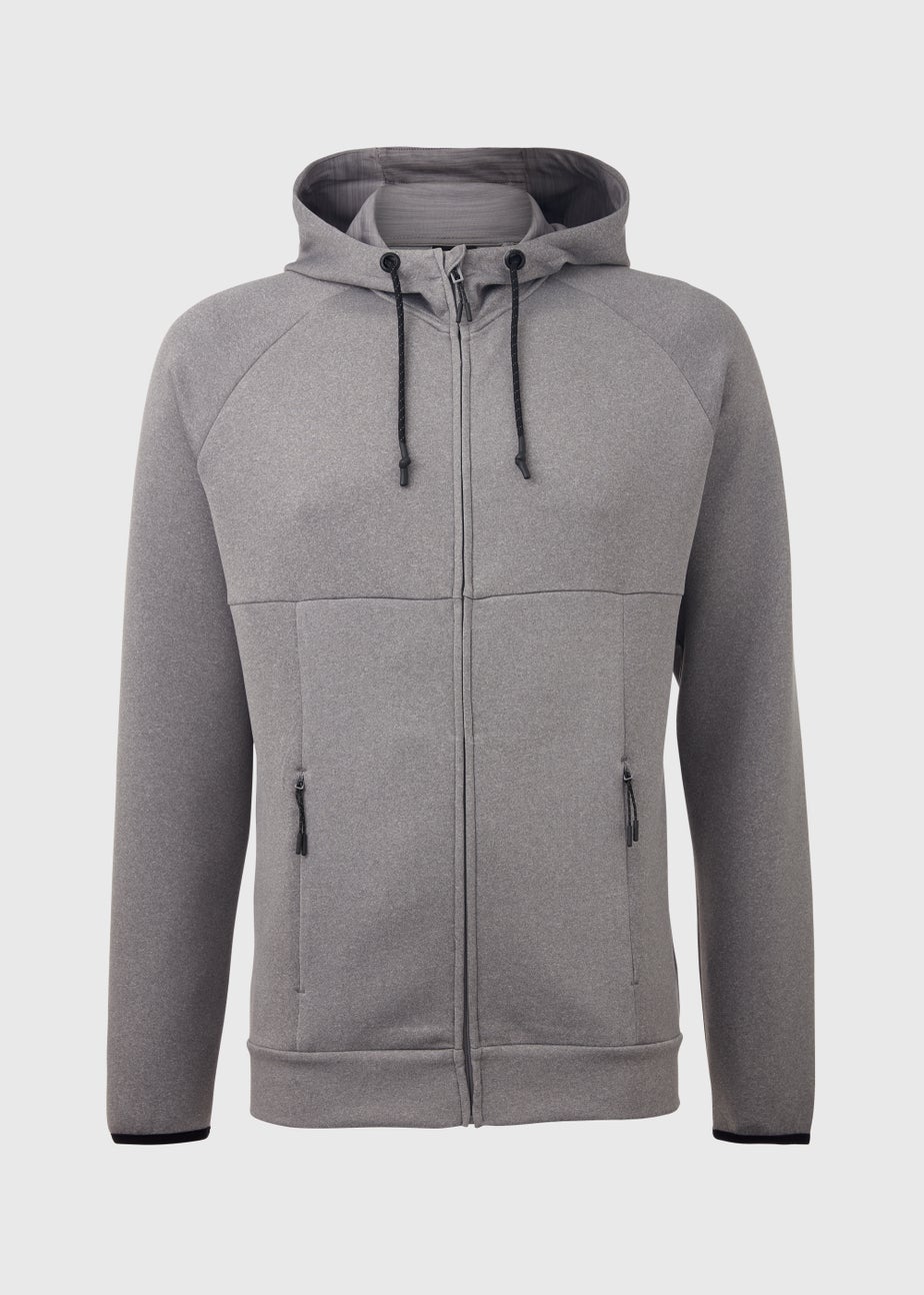 US Athletic Light Grey Bonded Zip Up Hoodie