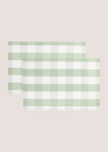 2 Pack Green Check Placemat