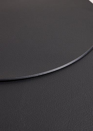 2 Pack Black Faux PVC Placemats