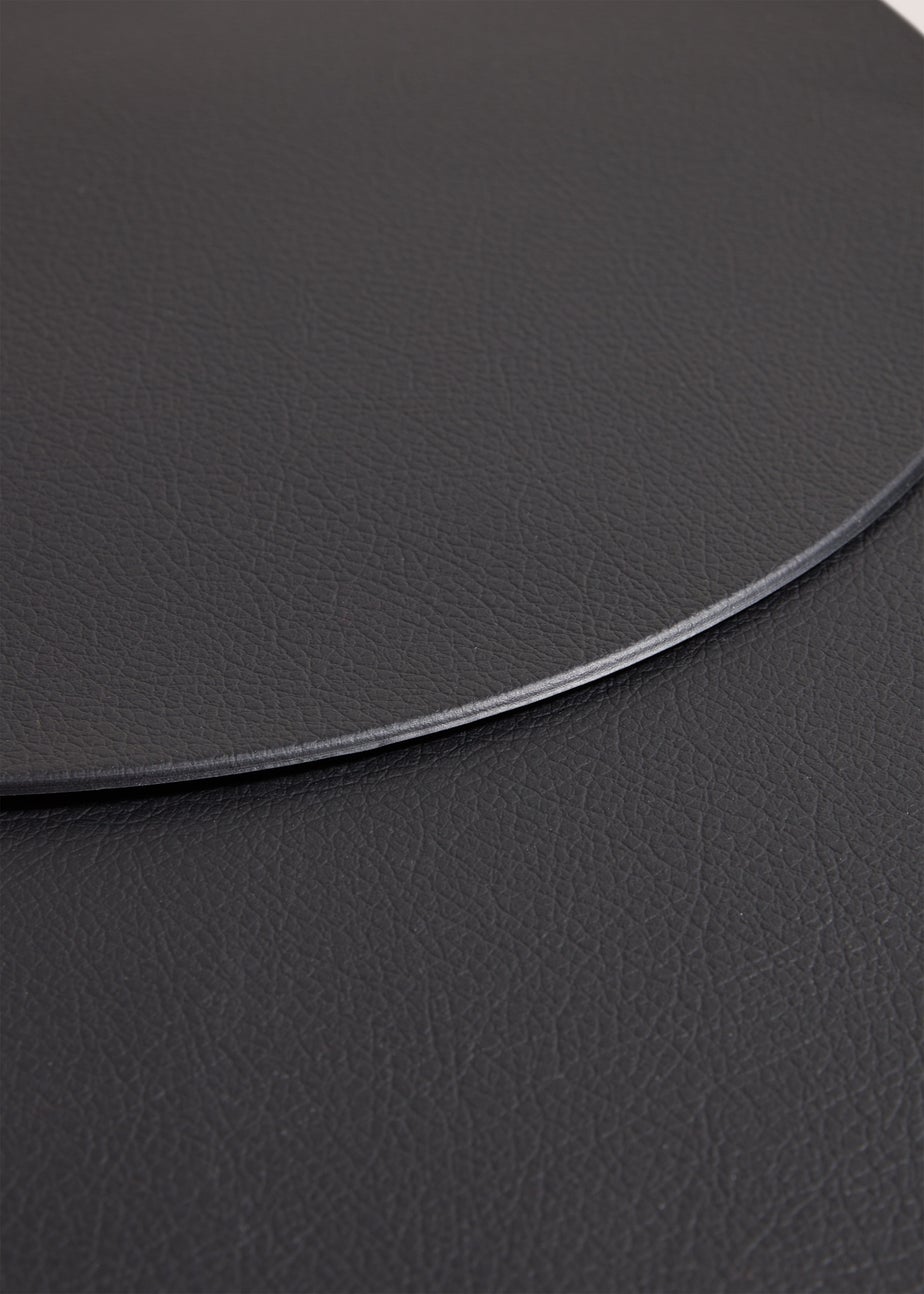 2 Pack Black Faux PVC Placemats