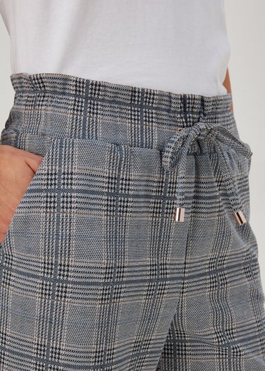 Et Vous Grey Check Tapered Joggers