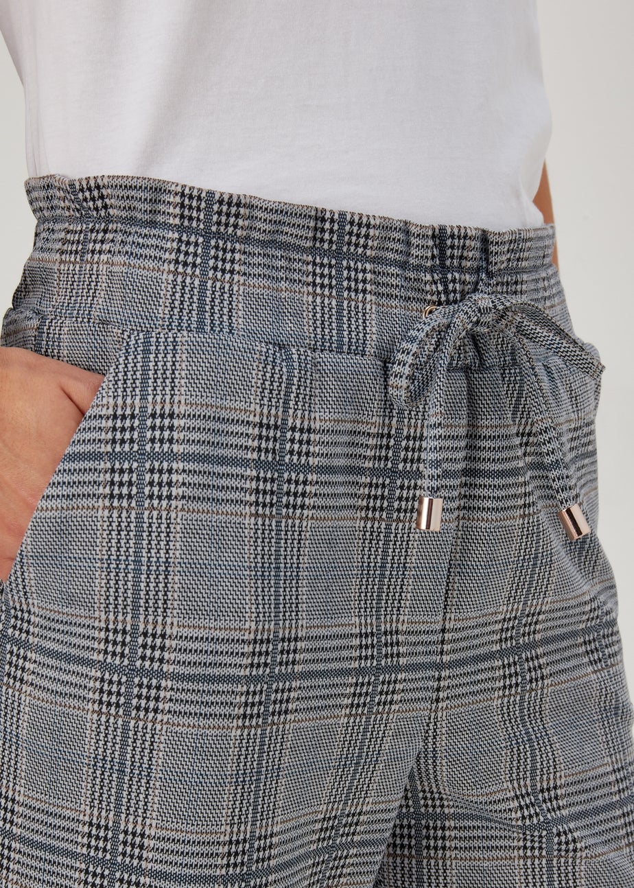 Et Vous Grey Check Tapered Joggers