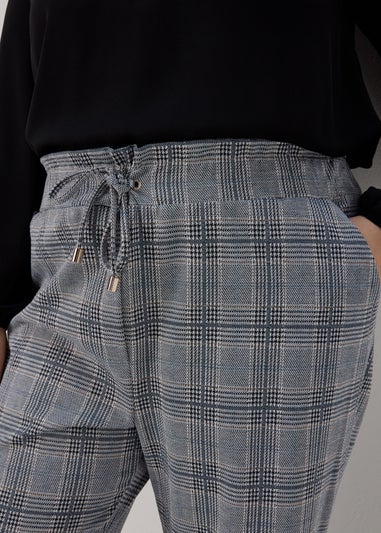Et Vous Grey Check Tapered Joggers
