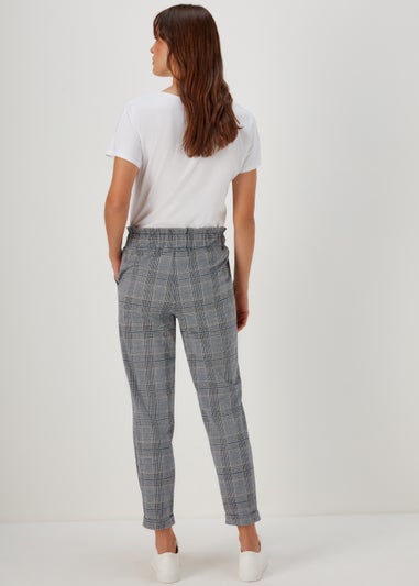 Et Vous Grey Check Tapered Joggers