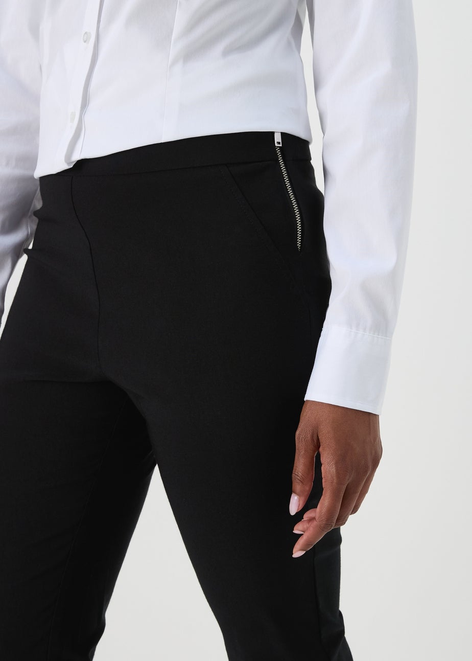 Black Bengaline Cropped Trousers