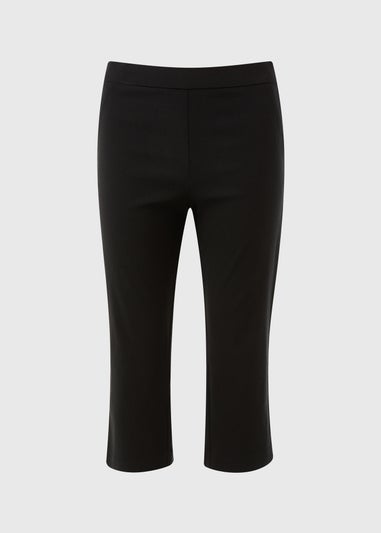 Black Bengaline Cropped Trousers