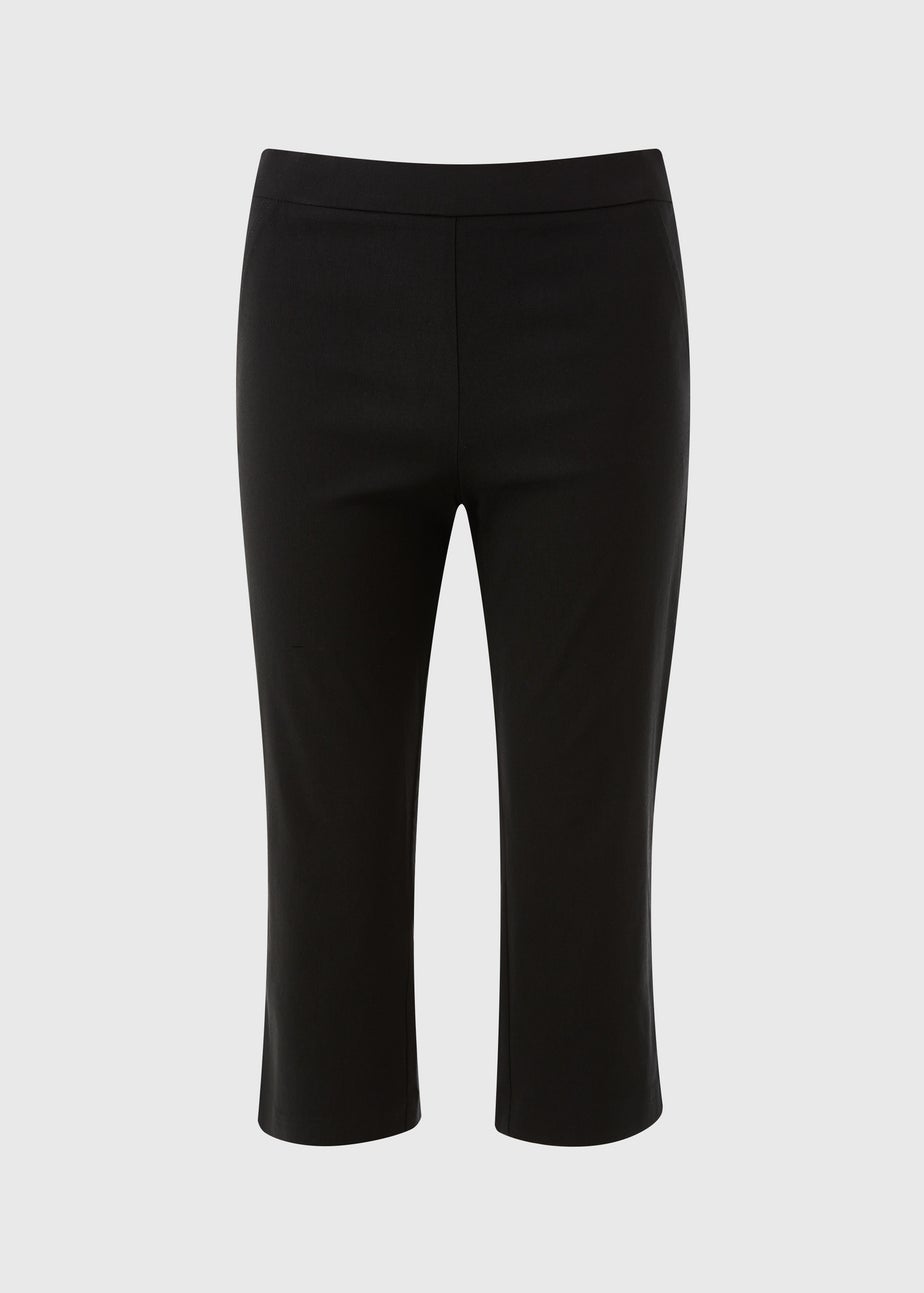 Black Bengaline Cropped Trousers