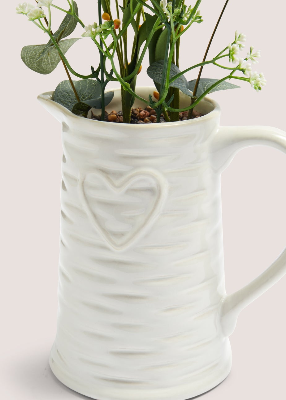 Cream Jug with Flowers (34cm x 17cm x 12cm)