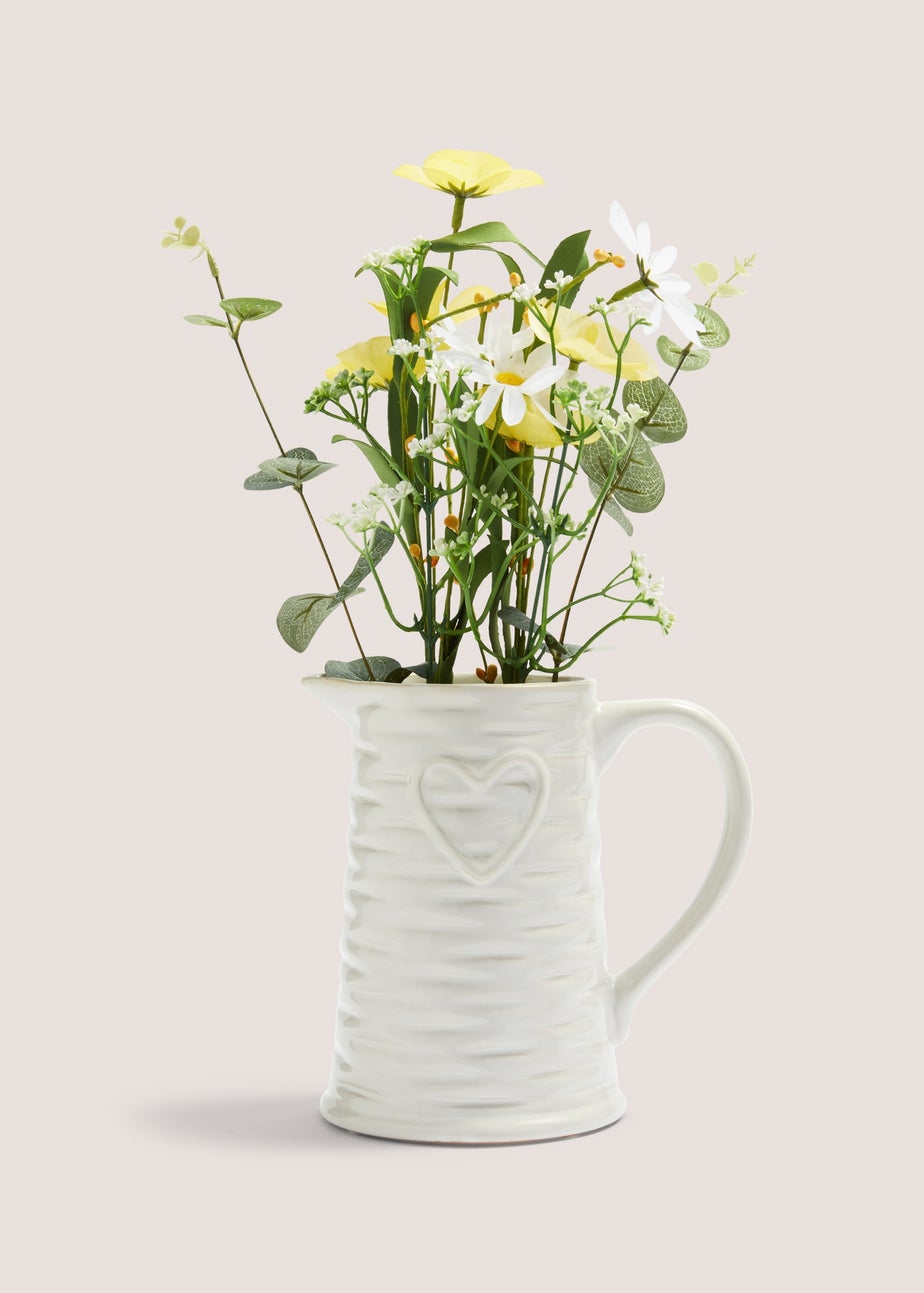 Cream Jug with Flowers (34cm x 17cm x 12cm)