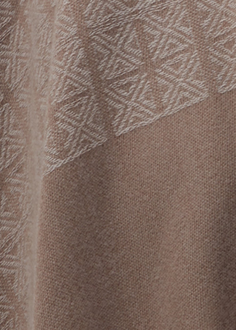 Taupe Monogram Print Shawl