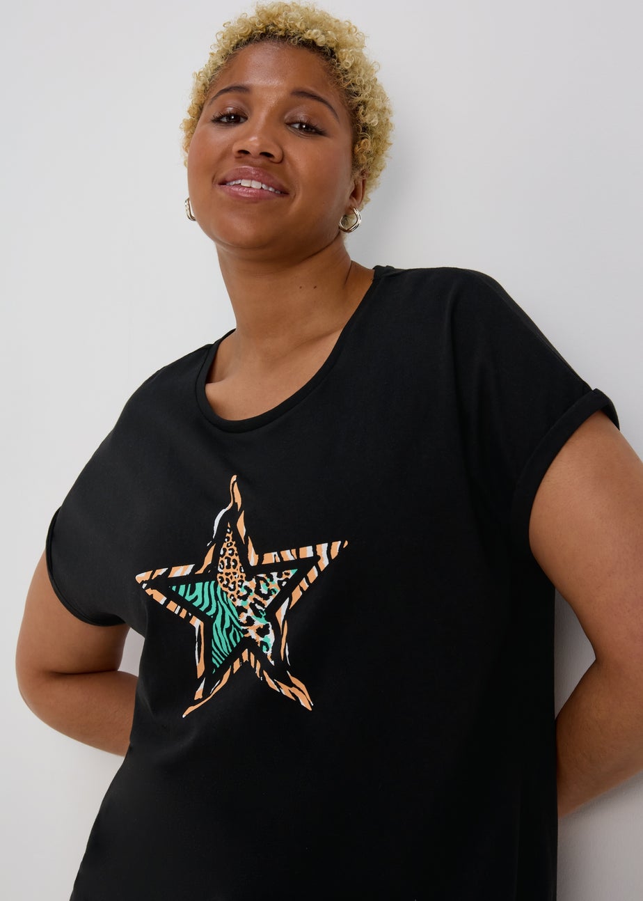 Black Leopard Star T-Shirt
