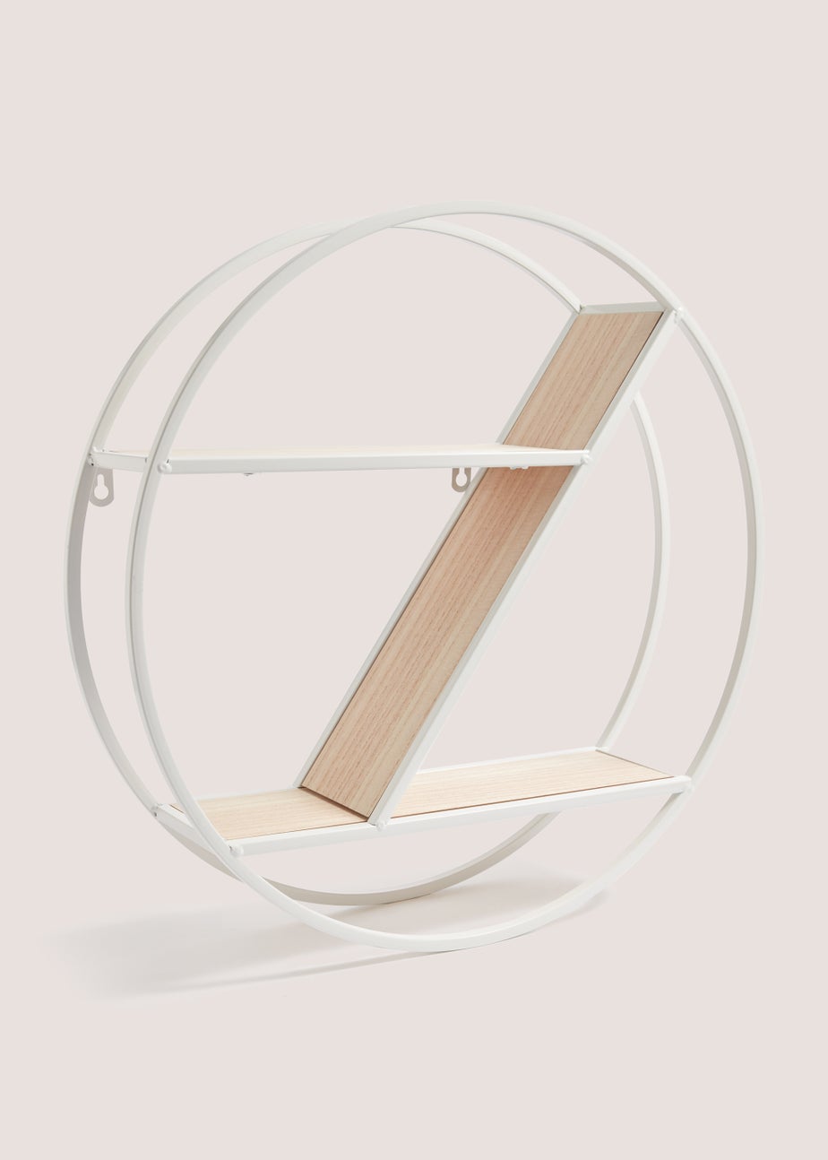White Metal Round Shelf (50x50x12cm)