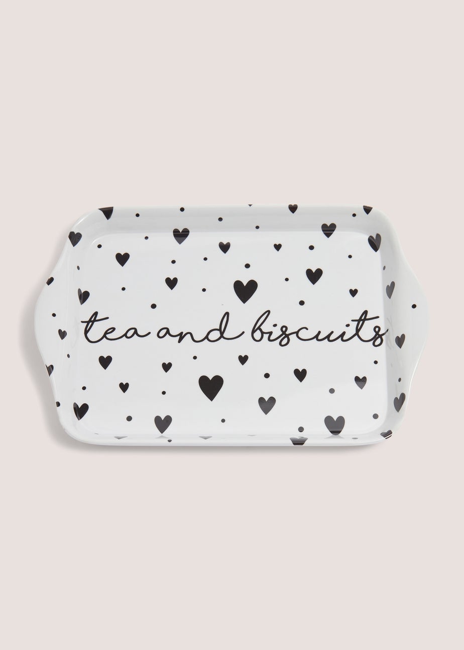 White Heart Tea Tray