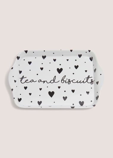 White Heart Tea Tray