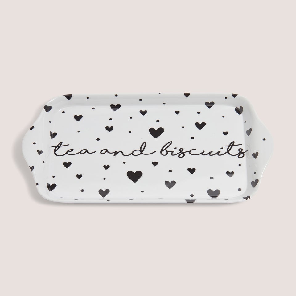 White Heart Tea Tray