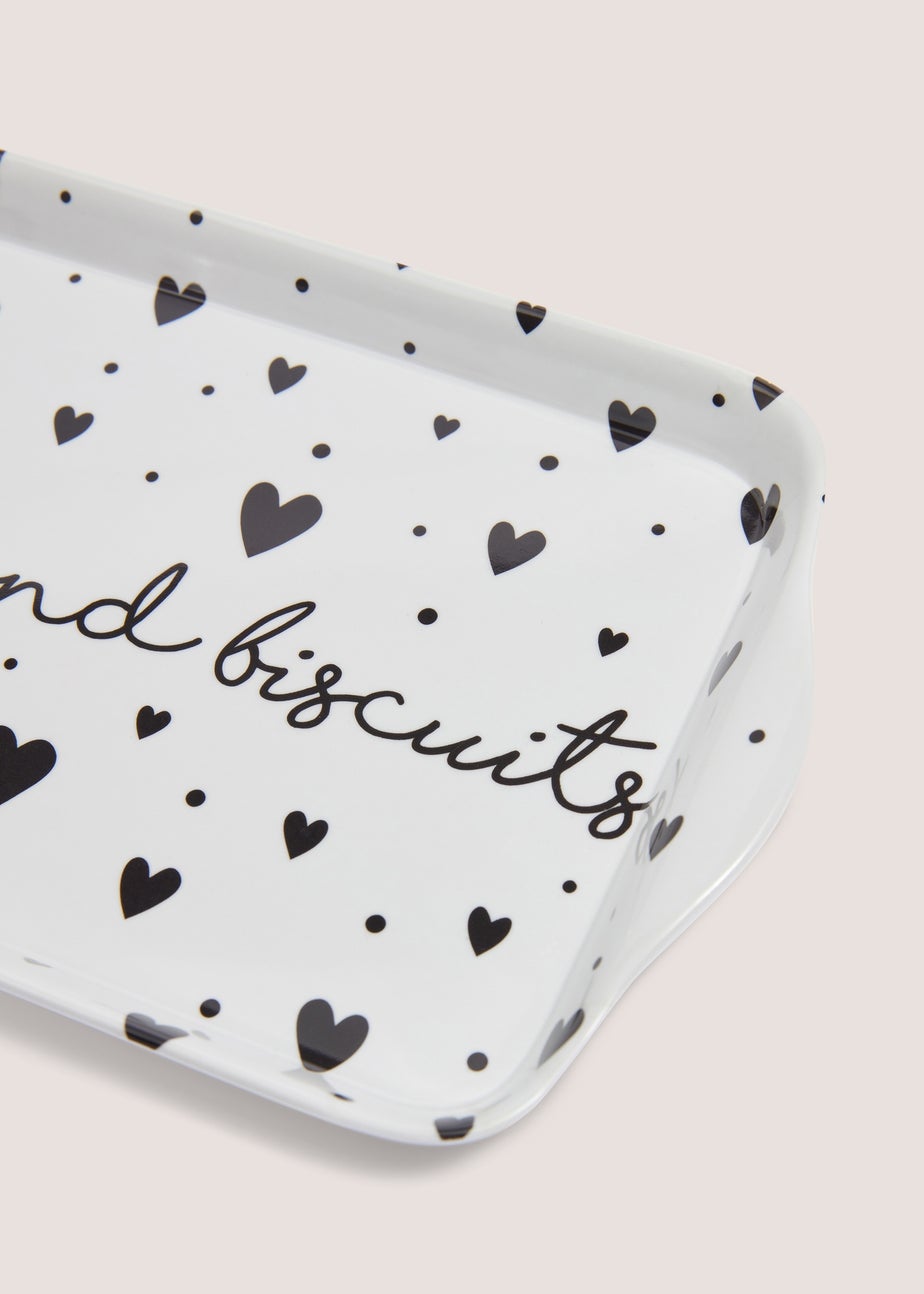 White Heart Tea Tray