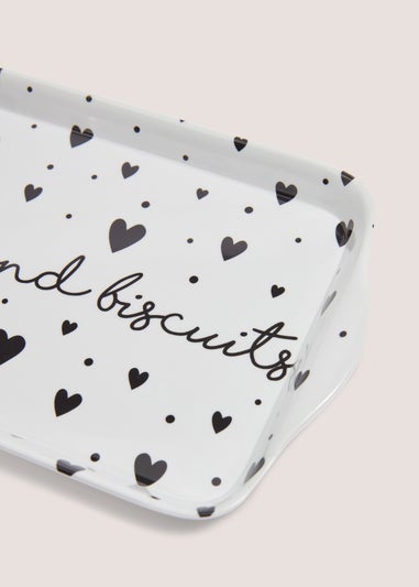 White Heart Tea Tray