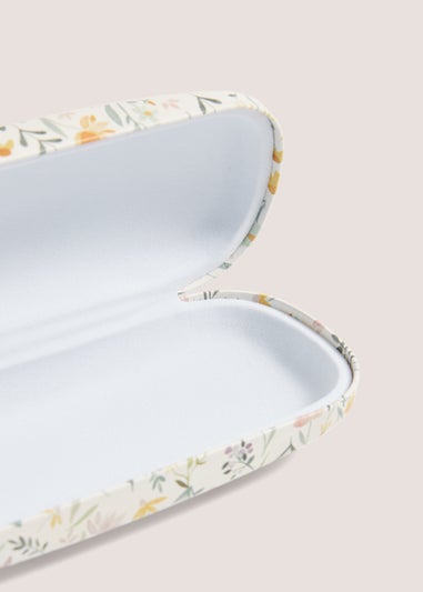 Yellow Floral Print Glasses Case