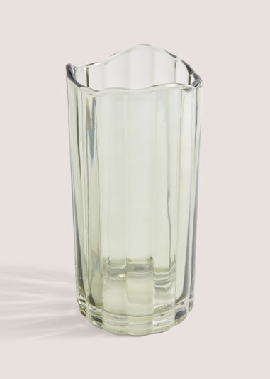 Green Scallop Edge Vase (25cm x 12cm x 12cm)