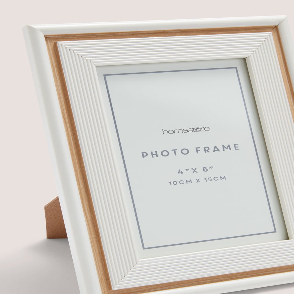 White Woven Wooden Frame