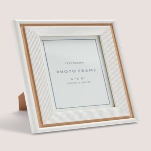 White Woven Wooden Frame