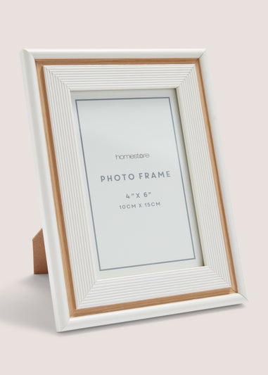 White Woven Wooden Frame