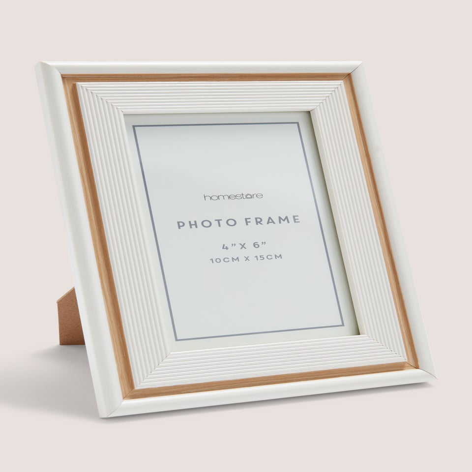 White Woven Wooden Frame