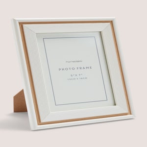 White Woven Wooden Frame