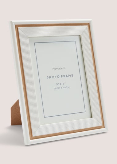White Woven Wooden Frame