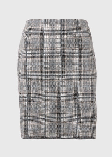 Et Vous Black Check Ponte Skirt