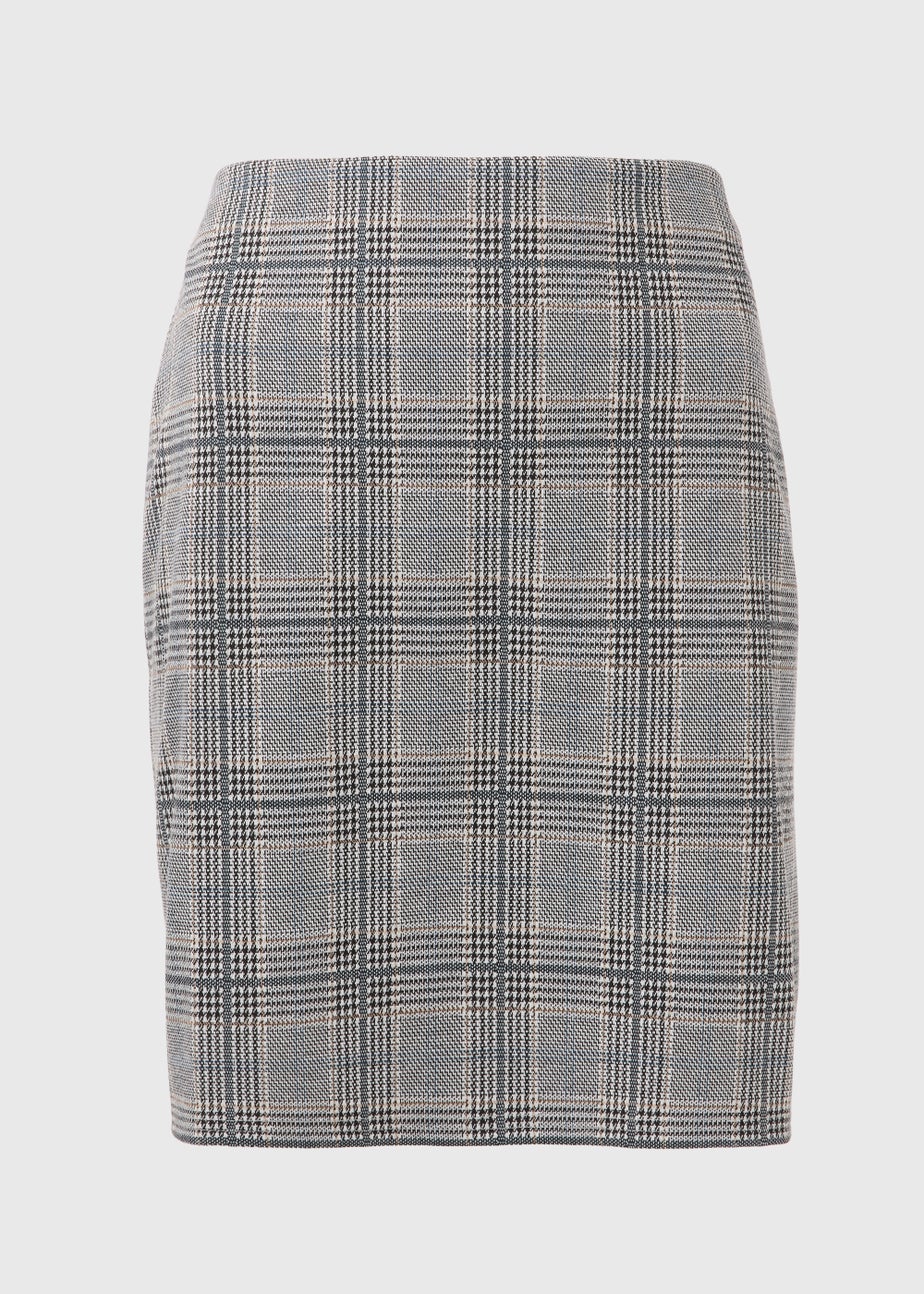 Et Vous Black Check Ponte Skirt