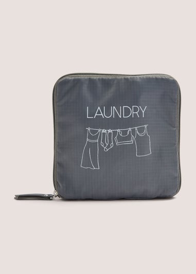 Grey Laundry Drawstring Bag with Cover