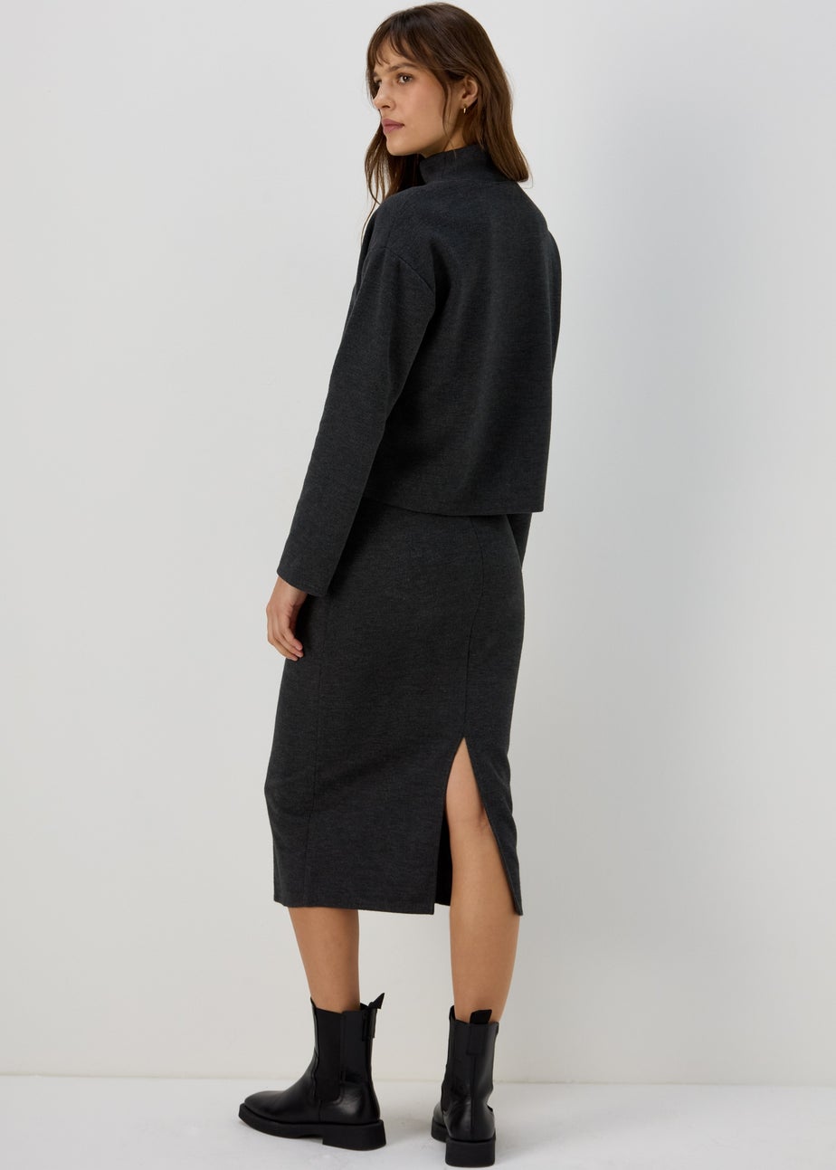 Charcoal Soft Touch High Neck Top