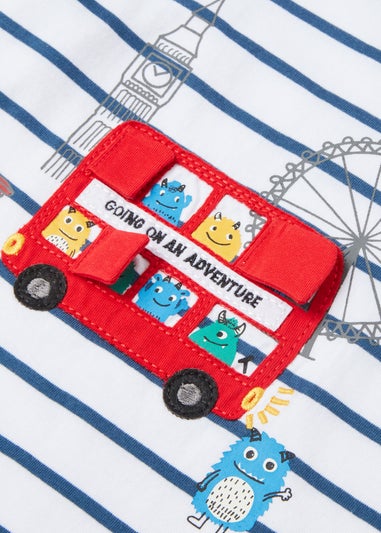 Boys Blue & White London Long Sleeve T-Shirt (1-7yrs)