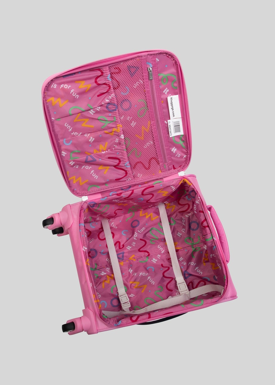 IT Luggage Pink Hearts Suitcase (44.5cm x 33.5cm x 20cm)