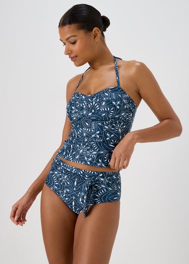 Navy Paisley High Waisted Briefs