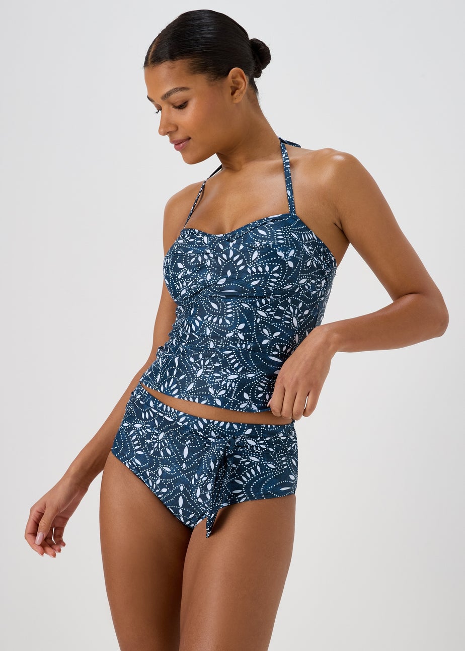 Navy Paisley High Waisted Briefs