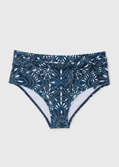 Navy Paisley High Waisted Briefs