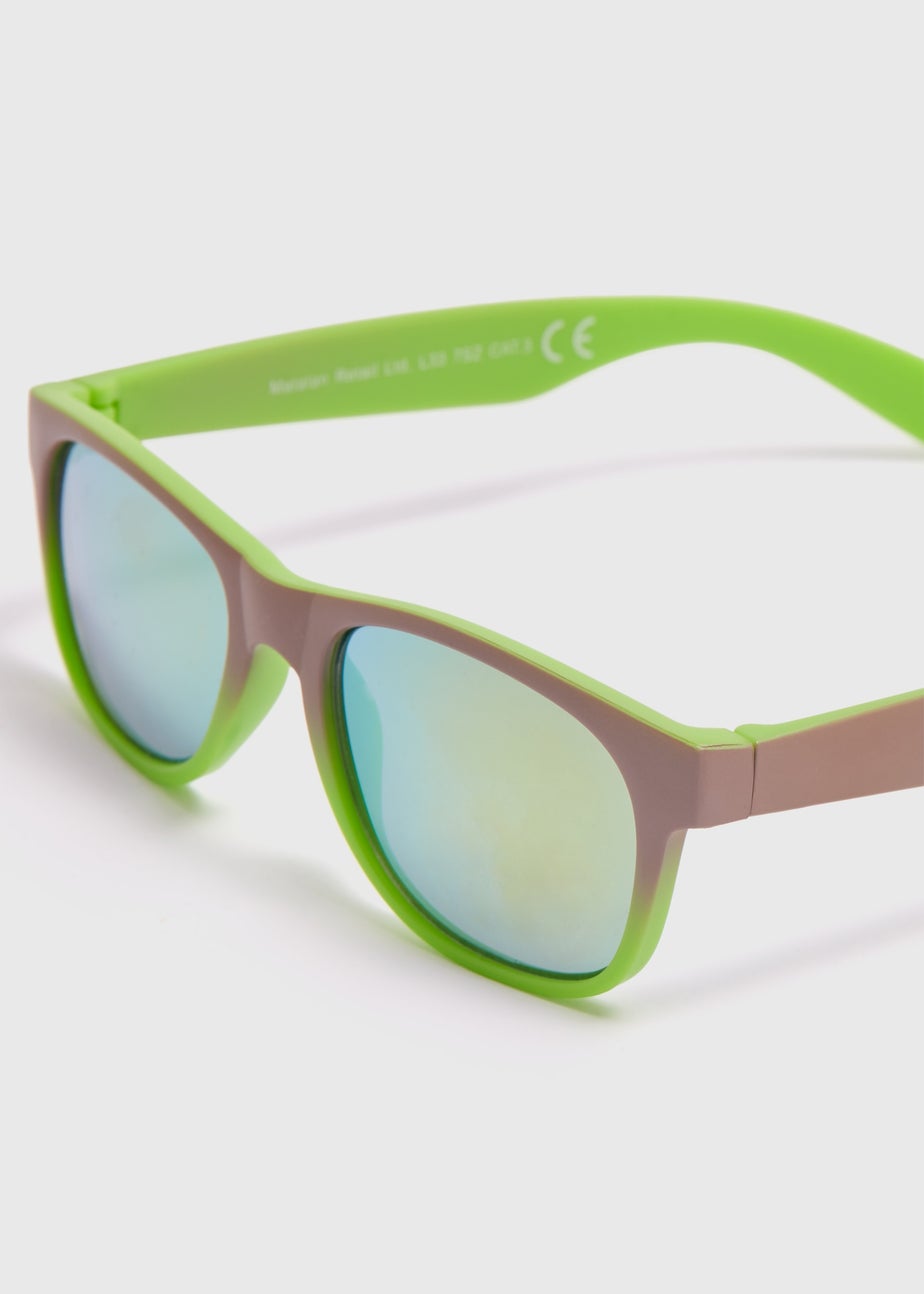 Boys Grey & Lime Ombre Sunglasses