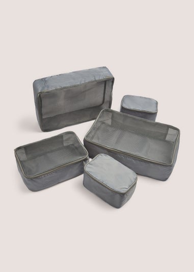 5 Pack Grey Storage Bag Set