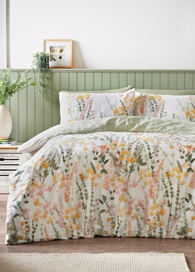 Green Floral Retreat Duvet Set