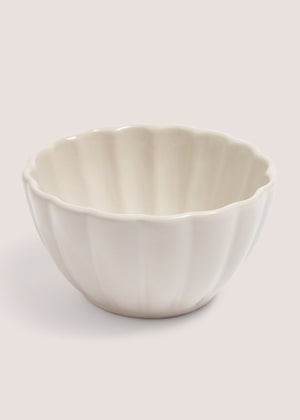 White Scalloped Nibble Bowl