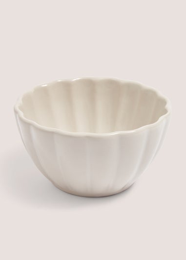 White Scalloped Nibble Bowl