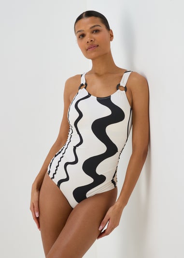 Cream Swirl Ring Swimsuit