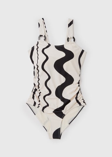 Cream Swirl Ring Swimsuit