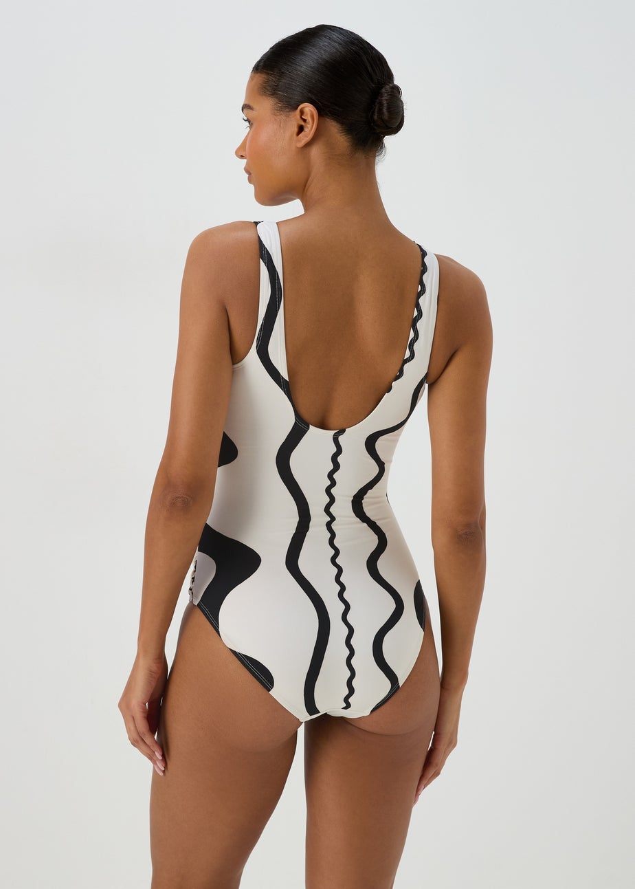 Cream Swirl Ring Swimsuit