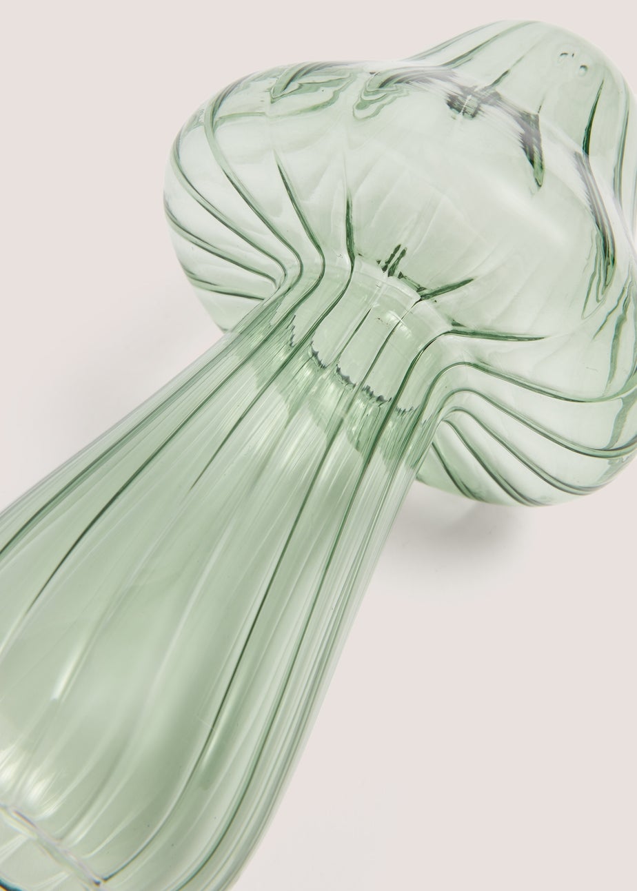 Green Glass Mushroom Ornament(17cm x 9cm x 9cm)