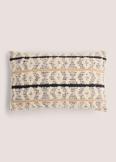 Neutral Woven Casa Geometric Cushion (30cm x 50cm)